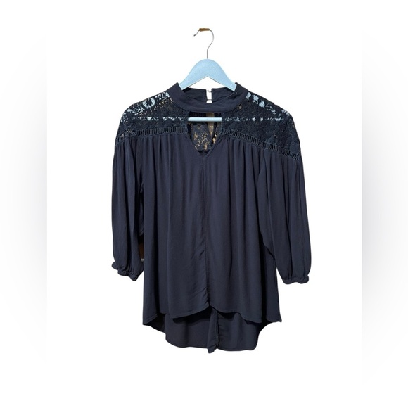 🟠a.n.a Black Lace Detail Blouse – Size Large - Picture 1 of 4